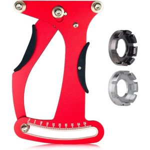 Asfasfq-Jauge De Tension De Rayon De Vélo, Tensiomètre De Bicyclette Avec 2 Cle A Rayon Outil De Mesure De Tension Pour Rayons De Vélo En Alliage Al Cnc Pour Vélo Roue Rayons Fabrication Ou Correctio - Neuf