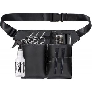 Sac &Agrave; Ciseaux De Barbier,Pratique Sac Ceinture En Cuir Pu,Sac Professionnel De Barbier Pour Ciseaux De Coiffeur,Peignes,Pinces &Agrave; Cheveux,Rasoirs,Sac Coiffeur Portable Noir,Sac &Agrave; Ciseaux De Coiffeur - Neuf