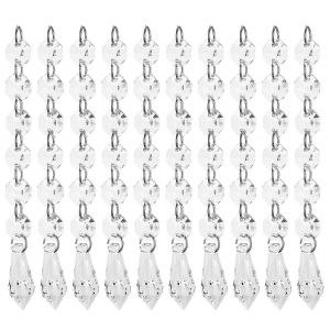 Pendentif En Acrylique 10pcs 15cm Forme De Goutte Longue Transparente Pour Lustres Arbre De No&euml;l De Chambre De B&eacute;b&eacute; - Neuf