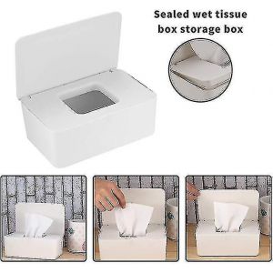 Boîte de rangement pour lingettes humides, boîte à lingettes humides, boîte porte-lingettes humides, serviettes en papier toilette blanches - Neuf