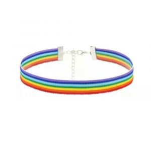 Mignonnes Filles Color&eacute; Arc-En-Ciel Ruban Ras De Cou Collier Pour Les Femmes Lgbt Gay Et Lesbienne Fiert&eacute; Collier Bijoux Cadeau De F&ecirc;te - Neuf