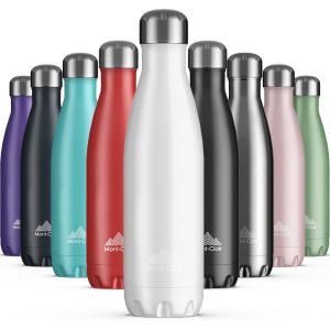 Gourde Isotherme - Bouteille Isotherme Sans Bpa - Gourde Inox 500ml, 24h Froid & 12h Chaud - Thermos Isotherme En M&eacute;tal - Bouteille D'eau En Acier - Gourde 500ml, Blanc - Neuf