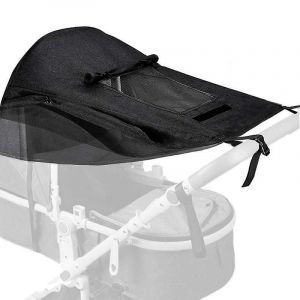 Pare-Soleil Universel Pour Poussette Et Poussette - Protection Uv - R&eacute;sistant &Agrave; L'eau - Facile &Agrave; Installer Avec Fen&ecirc;tre De Visualisation - Noir - Neuf