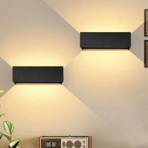 Ulteronixshop-2 Pezzi Applique Murale Ext&eacute;rieur Led, 30w Lampe Murale Noir Angle De Faisceau R&eacute;glable 120&deg;&iquest;3000k Blanc Chaud Applique Ext&eacute;rieur Etanche Ip65&iquest; - Neuf