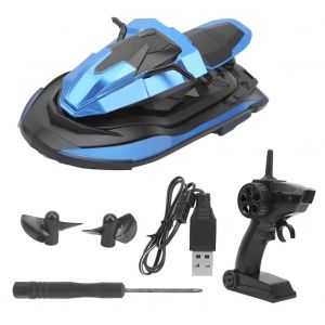 Bateau telecommande 2,4 G a l'echelle 1:14, jouet pour enfants, bleu - Neuf