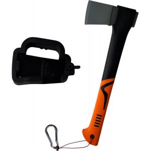 CHECARZHN--NO1-Axeplorer Hache Incassable 38Cm, Manche Ergonomique Antidérapant, Lame Acier Carbone, Etui De Transport Sécurité, Mousqueton, Corde. Hachette Bushcraft, Machette Camping, Axe Vanlife R - Neuf