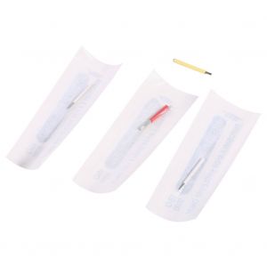 Stylo de tatouage manuel semi-permanent pour sourcils a tete croisee, 4 lames d'aiguilles pour microblading - Neuf
