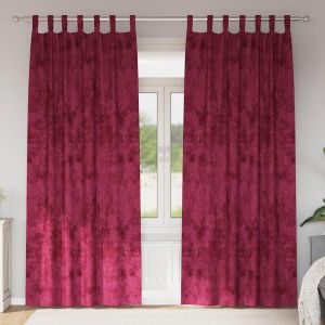 Vidaxl Rideau 2 Pcs Rouge Bordeaux 260 X 140 Cm Velours - Neuf
