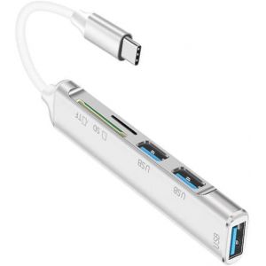 KAL-H71S Usb C Adaptateur 5 En 1 Usb C Vers 3 Ports Usb 3.0, Lecteur De Carte Micro Sd Sd/Tf, Compatible Avec Macbook Pro/Air M1, Ipad Pro/Air, Galaxy Tab, Surface, Chromebook - Neuf