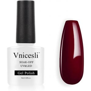 Vernis Semi Permanent Rouge, Vernis Gel Uv Semi Permanent Bordeaux Soak Off Uv Led Gel Cadeau Pour Salon De Manucure Diy Home 10ml - Neuf