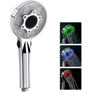 Pommeau de douche LED avec affichage de la temp&eacute;rature et 3 modes de jet - Neuf