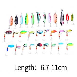 Lot De 30 Leurres De Peche Durs En Metal De Couleurs Variees Avec Hamecons Triples - Neuf