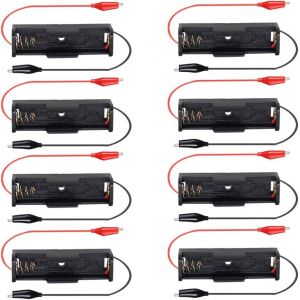 Support de Pile AA Unique,1 Support de Pile AA 1.5V,Support de Pile AA avec Fils à Pince Crocodile (Paquet de 8) - Neuf