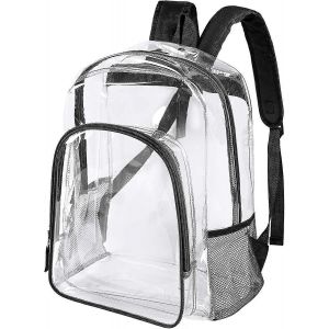 Sac &agrave; dos transparent Sac &agrave; dos transparent Sac &agrave; dos transparent Voir &agrave; travers le sac de livre en plastique pour l'&eacute;cole,le travail,le stade,les voyages,la s&eacute;curit&eacute;,le festival,l'universit&eacute; (b - Neuf