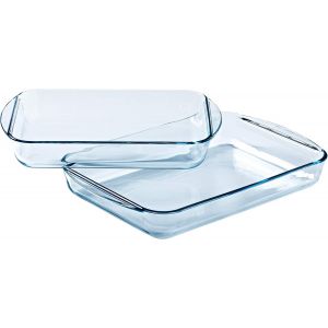 Subzonal-Pyrex - Lot De 2 Plats &Agrave; Lasagnes Et Gratins Rectangulaires - 2 Tailles - Verre Borosilicate - Extr&ecirc;me R&eacute;sistance - Made In France - Neuf