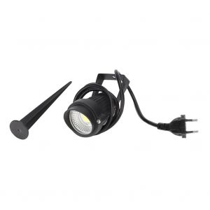 Hjlian Lampe De Pelouse Led Cob 5 W En Aluminium, Ligne De 1 M, Etanche Ip65, Eclairage Paysager Pour Jardin Exterieur, Cour, 85-265 V, 5 W, Prise Ue (Avec Couvercle Oblique), Lumiere Chaude - Neuf