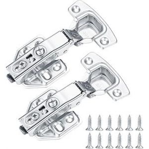 2 Pcs Unités De Cuisine Charnières De Porte, Fermeture De Placard Armoire Portes À Charnières, Portes Pliantes Charnière Avec Des Vis, Plein De Superposition Muet Cabinet Charnières - Neuf