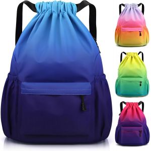 RFCBC-Sac à Dos Cordon Grand, Sac de Sport Imperméable pour Homme Femme Sac Cordon Sac à Dos pour Shopping Sport Voyage - Neuf