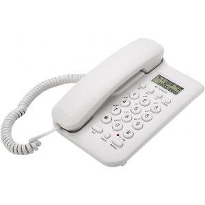 T&eacute;l&eacute;phone Filaire, T&eacute;l&eacute;phone De Bureau, T&eacute;l&eacute;phone Fixe Pour Personnes &Acirc;g&eacute;es, T&eacute;l&eacute;phone Analogique &Agrave; Grosses Touches, T&eacute;l&eacute;phone Mural Avec Volume De Sonnerie Extra Fort, (Blanc) - Neuf