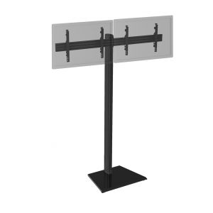 Support TV sur pied - 2 &eacute;crans 50'' - 55'' Hauteur 240cm &agrave; poser noir - Neuf