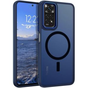 Kal-Coque Pour Xiaomi Redmi Note 11/Note 11s 4g, Compatible Avec Magsafe, Magnétique Etui Translucide Mat Arrière Housse Fine Protection Caméra Dos Antichoc Anti-Rayures Case, Bleu - Neuf
