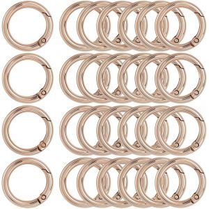 CHECARZHN--NO1-1 Boîte De 30 Mousquetons Ronds Dorés De 27Mm Anneau Torique À Ressort Porte Clés Mousquetons À Gâchette Anneaux En Alliage De Zinc Boucles En Métal Pour Porte Clés Porte Clés Sacs À M - Neuf