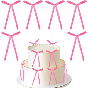 Lot de 30 n?uds roses pour décoration de gâteau,décoration de gâteau d'anniversaire,mariage,fête prénatale,emballage cadeau,fournitures de décoration d'arbre de Noël - Neuf