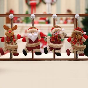 Charmante D&eacute;coration d'Arbre de No&euml;l, 4Pcs Pack de No&euml;l en Peluche Suspendus Ornements de F&ecirc;te de Vacances de D&eacute;coration de la Saison de Vacances Pendentif - Arbre de No&euml;l Pendentif D&eacute;coration de Sa - Neuf