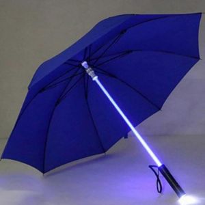 Parapluie Lumineux De Type Sabre Laser, Parapluie De Golf Lumineux Dont L'eclairage Change Sur La Tige / Parapluie Avec Lampe Torche Integree (L) - Neuf