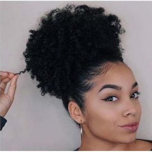 Cordon De Serrage Moelleux Queue De Cheval Bouclé Chignon Cheveux Synthétique Court Long Pince À Cheveux Noir Cheveux Féminins (Noir) - Neuf