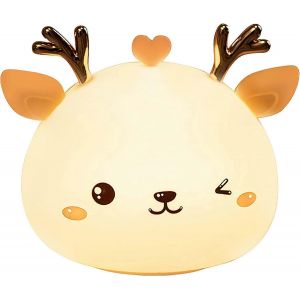 Veilleuse Led En Forme De Cerf 7 Couleurs Vives - Soft Touch - Silicone - Neuf