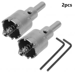 Lot de 2 forets longs en acier inoxydable pour scie cloche et tube metallique a paroi epaisse, 32 mm - Neuf