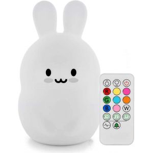 Veilleuse Enfants Soft Silicone Elephant Lamp 9 Couleurs Lampe De Chevet Bébé Rechargeable Télécommande Cont - Neuf