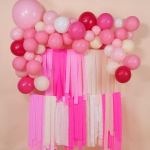 Lot De 6 Banderoles En Papier Crépon 150 M,Rose,Rose Vif,Pêche Et Jaune Pour Décorations D'anniversaire,Décorations De Fête,Décorations De Mariage (1,8 Pouces X 82 Pieds/Rouleau) - Neuf