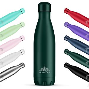 Cheng-L'o Gourde Isotherme - Bouteille Isotherme Sans Bpa - Gourde Inox 500ml, 24h Froid & 12h Chaud - Bouteille D'eau En Acier - 500ml, Vert Fonc&eacute; - Neuf