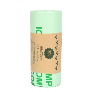 1 Rouleau De Sacs De D&eacute;chets Alimentaires 6/8/10/30l,50 Unit&eacute;s,Sacs De Compost Extra &Eacute;pais Pour Bac De Comptoir,Petit Sac De Compost,Sacs De D&eacute;chets Alimentaires.30l 1 Roll. - Neuf