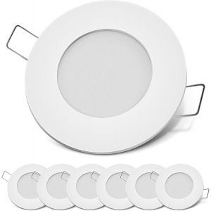 Subzonal-Spot Led 12v Extra Plat Pour Camping Car 3w 180lm Lumi&egrave;re Chaude 3000k Trou &iquest;75mm Plafonnier Led Encastrable Ip44 Fonte En Aluminium Lot De 6 - Neuf