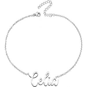 Eryi-Bracelet Pour Femme Avec Prénom En Acier Inoxydable - Pendentif Prénom Personnalisé Argenté Pour Femme - Cadeaux Personnalisés Pour Femme, Mère, Fille, Meilleure Amie - Neuf