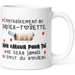Eryi-Mug Humour Amour Rouleau Pq Tasse Message Drôle. Idée Cadeau Amour Original Pour Ami Couple Amoureux Collègue Homme Femme Copine Copain Anniversaire Noël St Valentin. Souriez Dès Le Réveil - Neuf