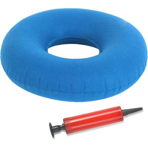 Gonflable Siège Coussin Donut Coussin Hemorroides Coussin Coussin D¿assise Gonflable En Anneau Coussin Ergonomique Pour , Grossesse, Accouchement, Incluant Pompe À Air (bleu Clair) - Neuf