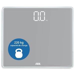 Balance Pese Personne Numérique Avec Grande Capacité De Charge Jusqu'à 220 Kg | Pèse-Personne Fiable Et Précis Avec Chiffres Lumineux Xxl | Grand Écran | Très Grande Surface De Pesée | Gris - Neuf