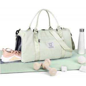 Rfcbc-Sac De Gym Pour Femmes Et Hommes Avec Compartiment De Chaussures Et Poche Humide, Sac De Voyage Vert Menthe, 47l, Nylon, Duffle Bag, 46 X 28 X 25 Cm, 31.28l - Neuf