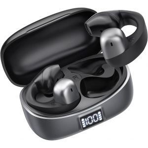 KARWL-Écouteurs Intra-Auriculaires Bluetooth 5.3,Sans Fil,Avec Clip D'Oreille,42 H D'Autonomie,Écran Led,Charge Sans Fil Et Type C,Sans Oreillettes,Pour La Course À Pied - Neuf