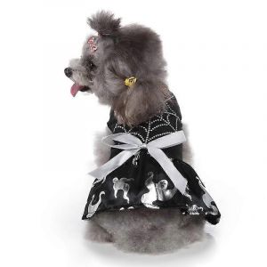 Evago Halloween Chien Robe Pour Petits Chiens Tutu Robe Avec Noeud Papillon Chat Robe Vacances Cosplay Tenue Pour Animaux De Compagnie-Noir-M - Neuf