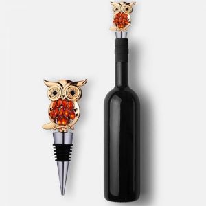 Bouchon De Vin En Métal-Motif Chouette Amusante- -Pour Champagne,Vin Rouge,Bière,Fête,Mariage,Noël - Neuf