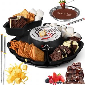 Appareil a s'mores electrique et caquelon a fondue 2 en 1 avec 4 fourchettes et rechaud - Neuf