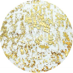 Eryi-Lot De 12 Sets De Table Ronds, Double Face Set De Table En Maille En Feuille D'or, Set Table Or Napperons Ronds Pour Décoration De Table De Salle À Manger, Mariage, Vacances, Fête, Anniversaire, - Neuf