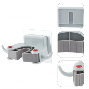 Hjlian Support Mural Pour Balai A Franges, Sans Perforation, Support De Rangement Pour Ustensiles De Cuisine (Bleu) - Neuf