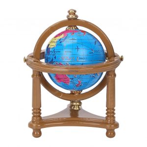 Mini globe rotatif pour decoration de salon, bureau, maison de poupee, echelle 1/12 (marron) - Neuf