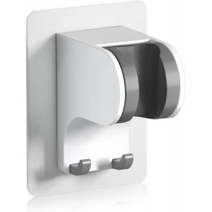KAL-Support De Pommeau De Douche Sans Perçage 3M - Support De Douchette À Main Réglable À 45° - Avec 2 Crochets (Blanc, 1 Pièce) - Neuf